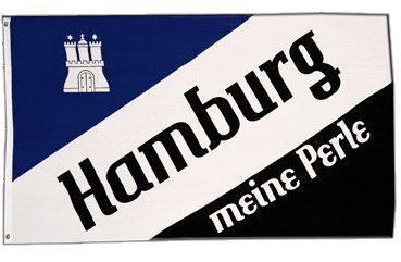 Flaggenfritze Fahne/Flagge Hamburg Meine Perle 2 + gratis Sticker