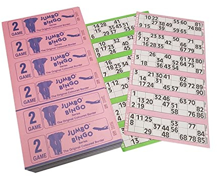 Jumbo 750 2 PAGE GAMES BINGO TICKETS 6 TO VIEW BINGO BOOKS