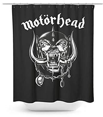 Motörhead Shower Curtain inkl. Ringen für den Vorhang Duschvorhang, Polyester, Schwarz, 180 x 200 x 0.1 cm