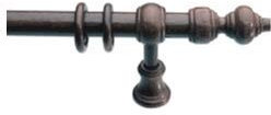 Jellinghaus Sonnenschutz Stilgarnitur 28mm, Gardinenstange, Vorhangstange, Rundstange (Eiche rustikal, 160 cm)