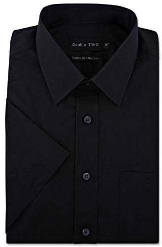 Double TWO Short Sleeved Non Iron Cotton Rich Shirts (4500) in Glacier in 19.5