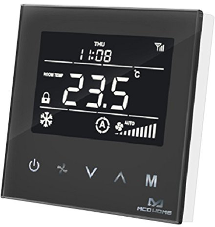 MCO Home Smart Fan Coil Thermostat fur 4 Leitungsrohre, schwarz, MH8-FC4