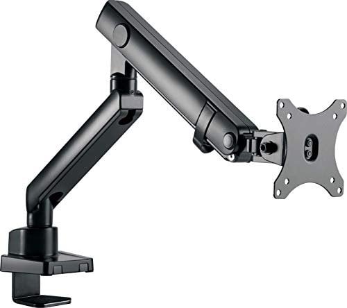 ICY BOX Monitor Halterung für 1 Monitor bis 32 Zoll (bis 8kg, VESA 75x75/100x100), Monitorständer aus Stahl, Schwenk-& Neigbar, Befestigung auf Tischplatte/Tischkante, IB-MS313-T, Schwarz