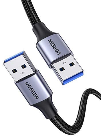 UGREEN Cavo USB 3.0 Maschio in Nylon Alluminio Cable Type da Tipo A 5Gbps Ad Alta Velocità per Case Disco Rigido, Hub, TV Box, Computer, Portatile (2M)