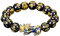 JTLB Natürliche Stein Schwarz Obsidian Pixiu Armband Unisex Dzi Armband Dzi tibetischen Perlen Armreif zieht positive Energie und Glück