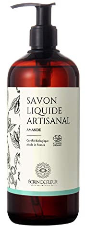 ÉCRIN DE FLEUR – Bio Flüssigseife Mandel, minimale Inhaltsstoffe und frei von Chemikalien,Handseife und Duschgel,1x500ml