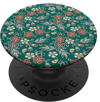 Floral Green Pattern Flower Vintage Gift PopSockets Adhesive PopGrip