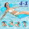 COWINN Aufblasbares Schwimmbett, Wasser-Hängematte 4-in-1Loungesessel Pool Lounge luftmatratze Pool aufblasbare hängematte Pool aufblasbare hängematte für Erwachsene und Kinder ( Blau und weiß) (Blue)