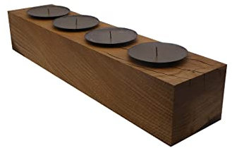 Adventsbalken 50cm Adventskranz Kerzenhalter Eiche Massivholz Eichenholz Weihnachten Adventsdeko Advent
