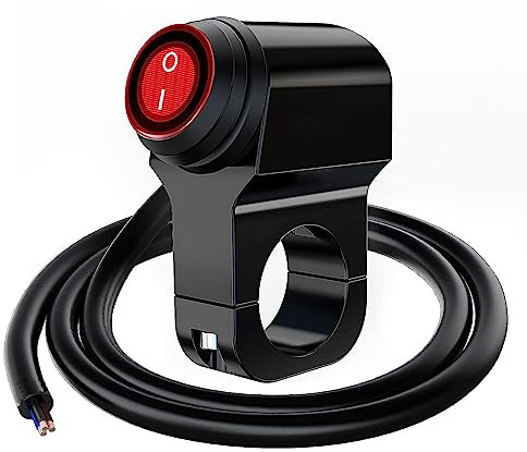 Gebildet Interruptor de Faro de Manillar Impermeable ATV para Motocicleta de 12V, Interruptor de Encendido y Apagado LED