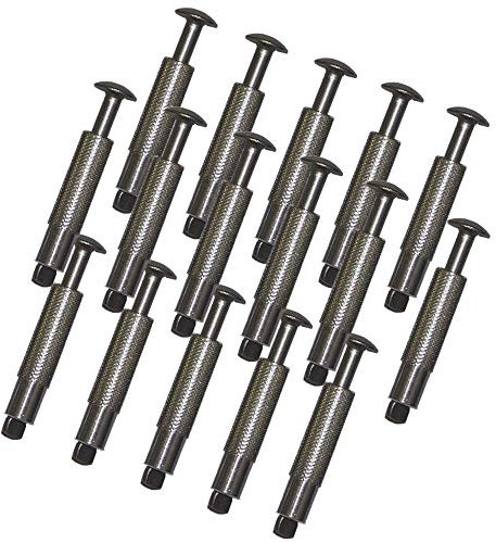 PisciHogar Tornillo de Anclaje para Lona, cobertor de Piscina. 100% INOX (Acero-Aluminio) y escamoteable MONOBLOC. Pack de: (16 Uds)