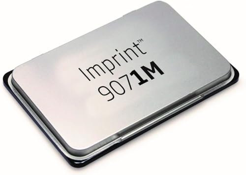 Imprint Handstempelkissen 9071M für den täglichen Bedarf zu Hause und im Büro – 1 Stempelkissen schwarz, robuster Metalldeckel, wasserbasierte Tinte, Größe 9 x 5 cm, optimal für Handstempel geeignet