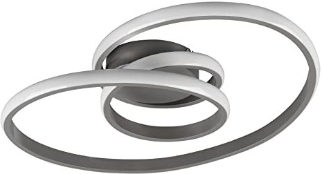 Reality Leuchten LED Deckenleuchte Sansa R62751107, Metall Nickel matt, inklusiv 18.5 Watt LED, Switch Dimmer
