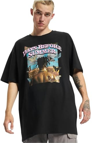 Mister Tee Upscale Unisex T-Shirt Days Before Summer Oversize Tee, T-Shirt mit Aufdruck, Oversized Fit, Baumwolle, Black, XS