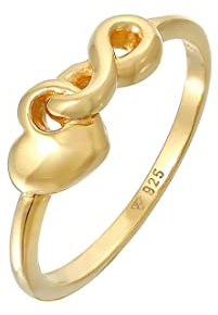 Elli Ring Damen Herz Infinity Verschmolzen in 925 Sterling Silber