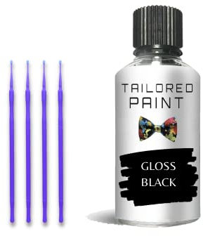 Interior Kitchen/Bathroom Gloss Enamel Paint 30ml House Touch Up Pen With Brush Quick Dry & Waterproof For Appliances Microwave, Sink, Cooker, Shower, Fridge, Radiator, Metal (Black)