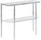 Beliani Table Console en Verre Effet Marbre Blanc Pieds Métalliques Argenté Glam Calvert