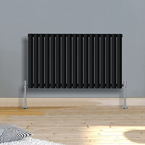Warmehaus Radiateur design horizontal ovale colonne simple panneau Rad 600 x 1003 mm Noir