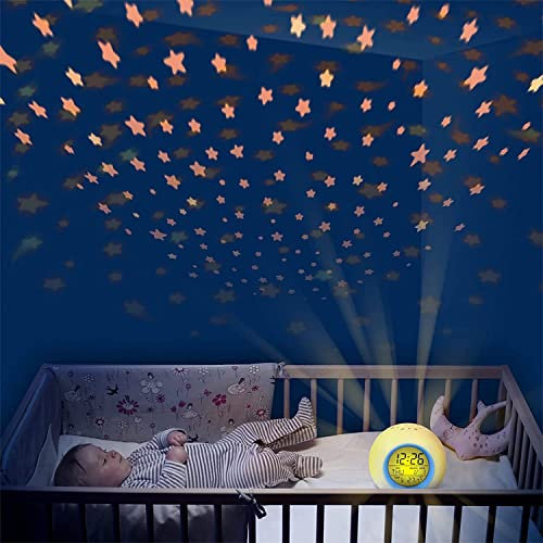 HSDSH Kinderwecker Digitaler Wecker Digital Sonnenaufgangssimulator Kinderwecker für Mädchen Jungen mit Bunte Lichter Leiser Wecker Ohne Ticken Schlafzimmer mit LED-Wecklicht & Nachtlichtlampe (Blau)