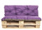 Set di cuscini per pallet per esterni, per interni (cuscino 120 x 60 + schienale 120 x 40 cm, viola)