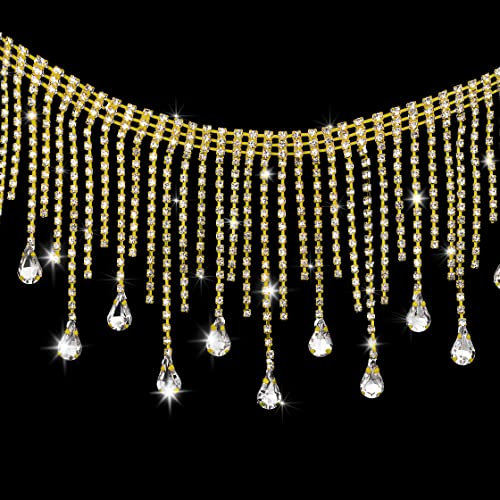 Coucoland Kristall-Strass-Band – 91 cm Quastenkette, Nähen, Handwerk für Hochzeit, Brautparty, Kleidung, Verzierung, DIY-Halskette