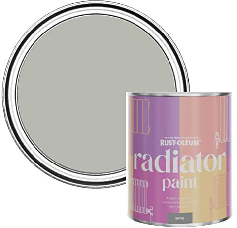 Rust-Oleum Grey Heat Resistant Radiator Paint in Satin Finish - Grey Tree 750ml