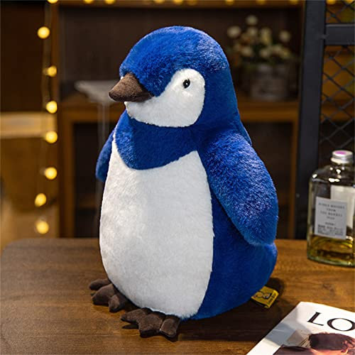 TROYSINC Pinguin Kuscheltier, Pinguin Stofftier Plüschtier, Süße Pinguin-Kissen Geschenke für Kinder Baby Jungen Mädchen (Blau,25CM)