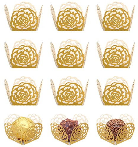 50 Pièces Papier Demballage De Chocolat De Truffe Design Creux Doublures Demballage De Bonbons Doublures en Papier Chocolat Doublures en Papier De Cuisson