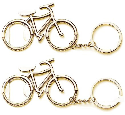 TSLRSA Porte-clés ouvre-Bouteille de vélo, ouvre-Bouteille de vélo, Porte-clés ouvre-bière, Mini clé ouvre-Bouteille, ouvre-bière Portable, clé Pendentif ouvre-Bouteille (2 pièces,Or)