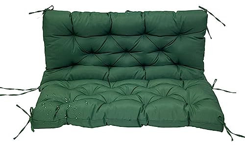 Morbuy Bankauflage Outdoor, Stuhlkissen Bankkissen Wasserfest Bankauflagen Gartenbank-Sitzkissen Weicher Sitzauflage Bank Indoor Bench Cushion Bankpolster Polsterauflage (100 * 100CM,Dunkelgrün)
