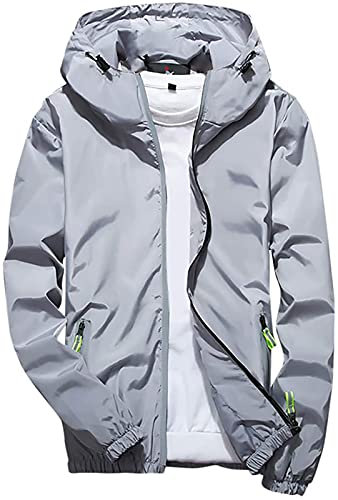 HIFI7 Giacca Uomo Antivento Leggera (IT, Testo, M, Regular, Regular, Grigio)