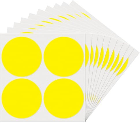 Gelb Runde 100 mm Punkte aufkleber Selbstklebende Markierungspunkte Wasserdicht Klebepunkte Aufkleber Kleine Farbkodierung Etiketten 40 Stück