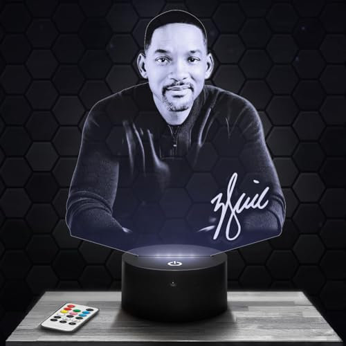 Lampephoto.fr - W. Smith 3D Lampe, Touch Nachtlicht, Deko SchauspieleR. Geschenkidee Mann Frau objekt W. Smith Nachtlicht Erwachsene deko Zimmer, Originell, 3D Led Illusion