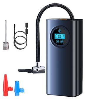 DMAIS Compresseur de voiture 1800 mAh, pompe à air compacte rechargeable 7,4 V, pompe à air numérique à remplissage instantané, pompe à air portable sans fil pour voitures, vélos