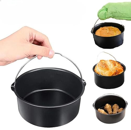 Moule À Gâteau Pour Cookeo 6/7/8 Pouces Moulle À Gâteau Cookeo Avec Poignées Plat À Gâteau Rond Hauteur Antiadhésive Moule À Manqué Accessoires Pour Friteuse À Air (8 pouces)
