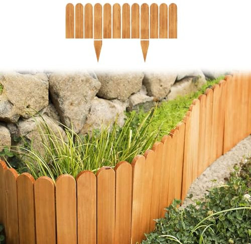 The Fence Recinzione da giardino per prato, Recinzione paesaggistica per prato anteriore, Recinzione corta in legno per paesaggio esterno, per l'arredamento esterno del cortile paesaggistico (Color :