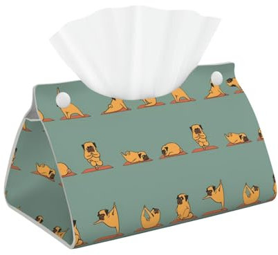 Yoga-Mops, wasserdicht, faltbar, rechteckig, Leder, Taschentuchbox für Küche, Esszimmer, Schlafzimmer, Badezimmer, Auto