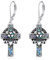 YFN Keltische Kreuz Ohrringe Sterling Silber Claddagh Ohrringe Abalone Schale Baumeln Tropfen Ohrhänger Schmuck Geschenke für Damen Herren