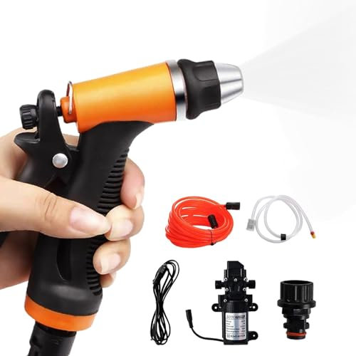 Lavadora presión portátil para automóvil de 12 V, Lavadora presión de 12 V,Pulverizador de Bomba de Lavado de Coches de portátil de 160PSI | Lavadora presión eléctrica, Acero Inoxidable de