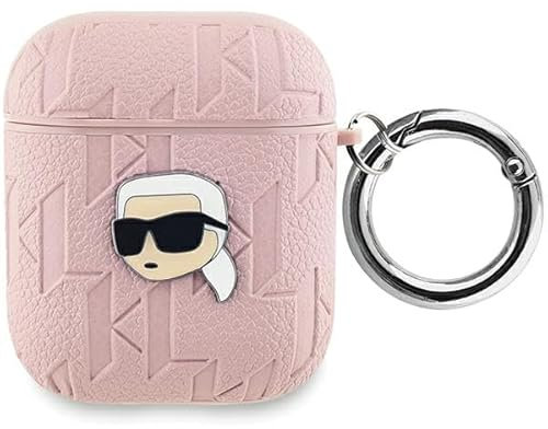 CG Mobile Karl Lagerfeld KLA2PGKIPP Hülle für AirPods 1/2 Rosa Monogram Karl Head