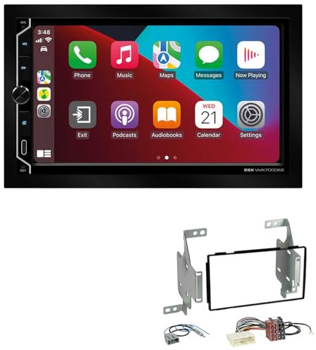 ESX VMX700DAB 2-DIN Autoradio kompatibel mit Wireless Apple CarPlay Android Auto Bluetooth DAB+ passend für Nissan Juke 2010-2014 schwarz