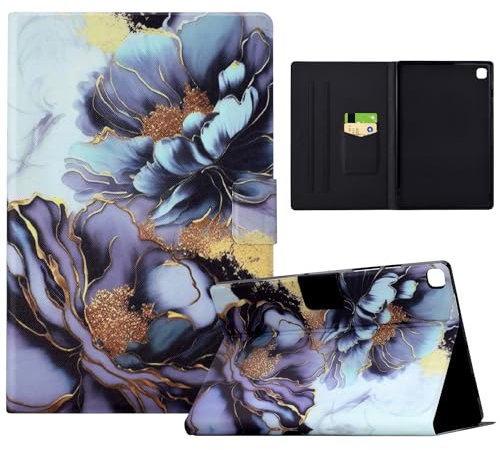 Mldjomid Coque pour Samsung Galaxy Tab A7 10.4 2022/2020 (SM-T505/T500) Tablette Housse de Protection,Cuir PU Étui Flip Cover Case pour Samsung Galaxy Tab A7 10.4,Fleurs de Pivoine