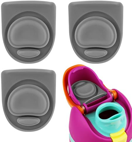 3pcs Replacement Stopper Compatible with Owala FreeSip 24oz 32oz, BPA-Free Silicone Water Bottle Stopper Replacement for 19/24/32/40oz Bottle Mouth Stopper Seal Gaskets Accessories (Grey)