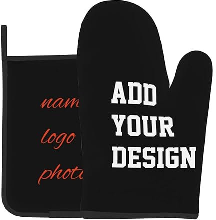 Individuelle Ofenhandschuhe, personalisierte Ofenhandschuhe und Topflappen mit Ihrem Gesicht, Backgeschenke für Frauen zum Kochen, Grillen, 1 Ofenhandschuhe + 1 Topflappen