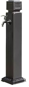 WJFTODAY Colonne de Robinet Colonne d'eau de Jardin autoportante avec Robinet, Colonne d'portante avec Robinet, Colonne d'eau de Jardin antigel en Hiver, Robinet d'eau à Montage au Sol (Noir 3 74 cm)