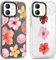 Saqmkil 2 Stück Hülle für iPhone 12/12 Pro 6,1'', Aesthetic Hibiskus Blumen Muster Design Mädchen Frauen Handyhülle, Transparent Weich Süßes Blume Motiv Stoßfest Case Schutzhülle für iPhone 12 Pro