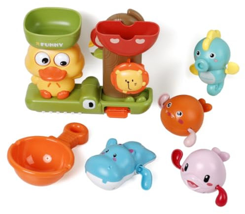 OR OR TU Juguetes de baño para bebé, Watermill Juguete de baño de Agua Giratorio con ventosas, Juguetes de baño de Cuerda Juguetes de baño para bebé Ducha Juguetes de natación