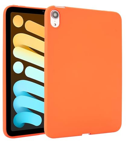 Kompatibel mit iPad Mini 7 (A17 Pro) 2024/Mini 7. / 6. Generation, 21,1 cm (8,3 Zoll), schlankes Design, mattes TPU-Gummi, weiche Silikon-Schutzhülle, leicht, stoßfest, Orange