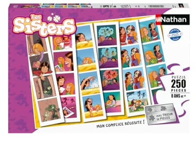 NATHAN - Kinderpuzzle - 250 Teile - Wendy & Marine/Les Sisters - Mädchen oder Jungen ab 8 Jahren - Hochwertiges Puzzle - Dicker und haltbarer Karton - BD - 12004255