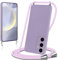 Knrlqim Cover per Samsung Galaxy S24 5G con Cordino Custodia con Laccio Collana Tracolla Collo Corda Regolabile Liquido Silicone Antiurto AntiGraffio Protettiva Case per Samsung S24 5G,Viola Lilla